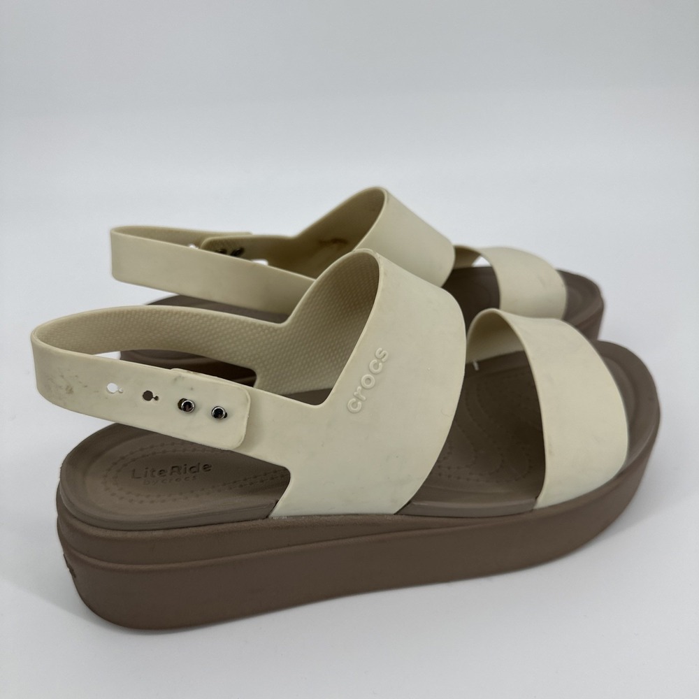 Crocs LiteRide Brooklyn Platform Sandal Women's Size 10 Mushroom/Stucco